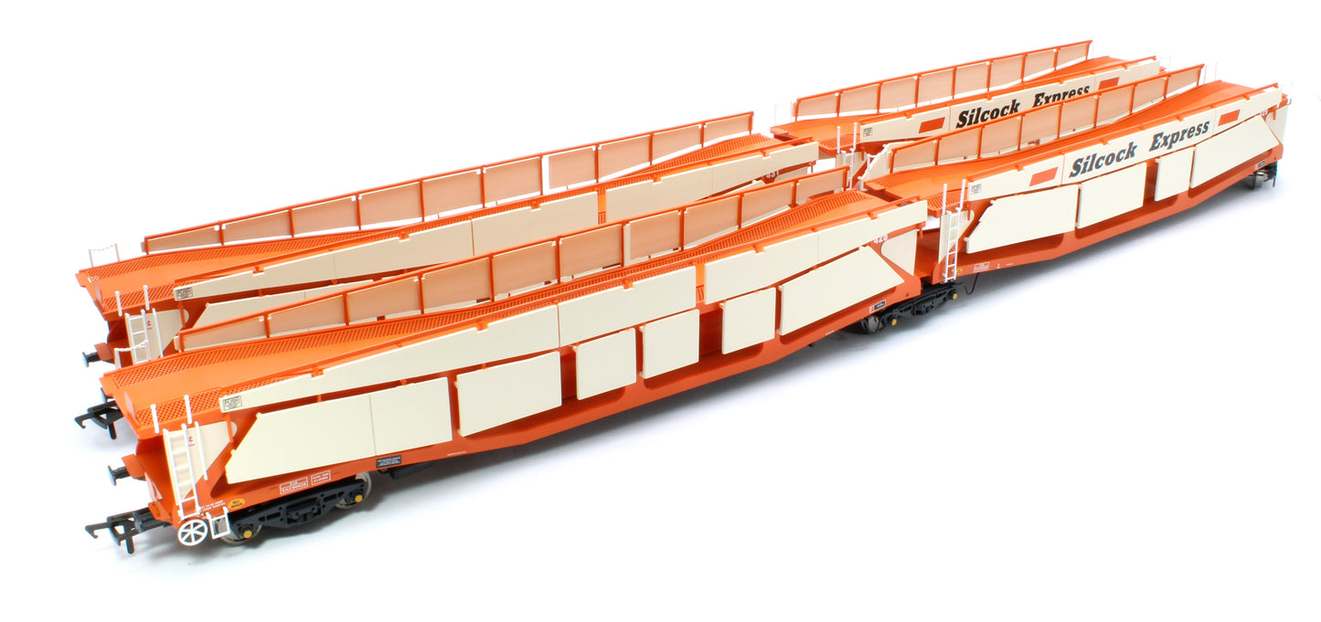 Pre-Owned RT-OO-CAR4-425A Quad set Cartic-4 car carrier - Silcock Express livery with roof + side screens (set A)