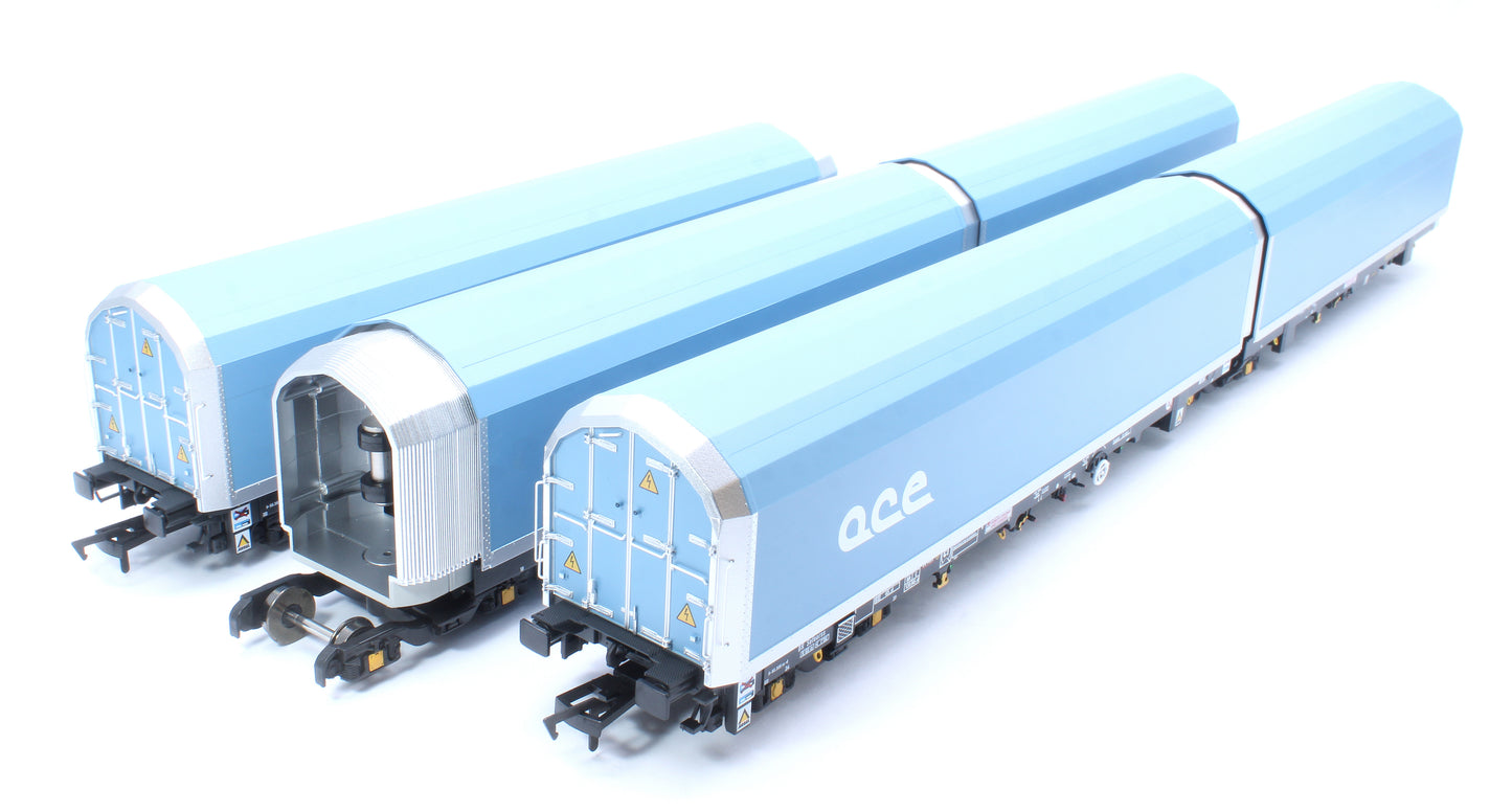 OO/4mm 5-car Arbel WIA car carrier with RfD squadron and ACE branding. Wagon 85 70 4971 000-0