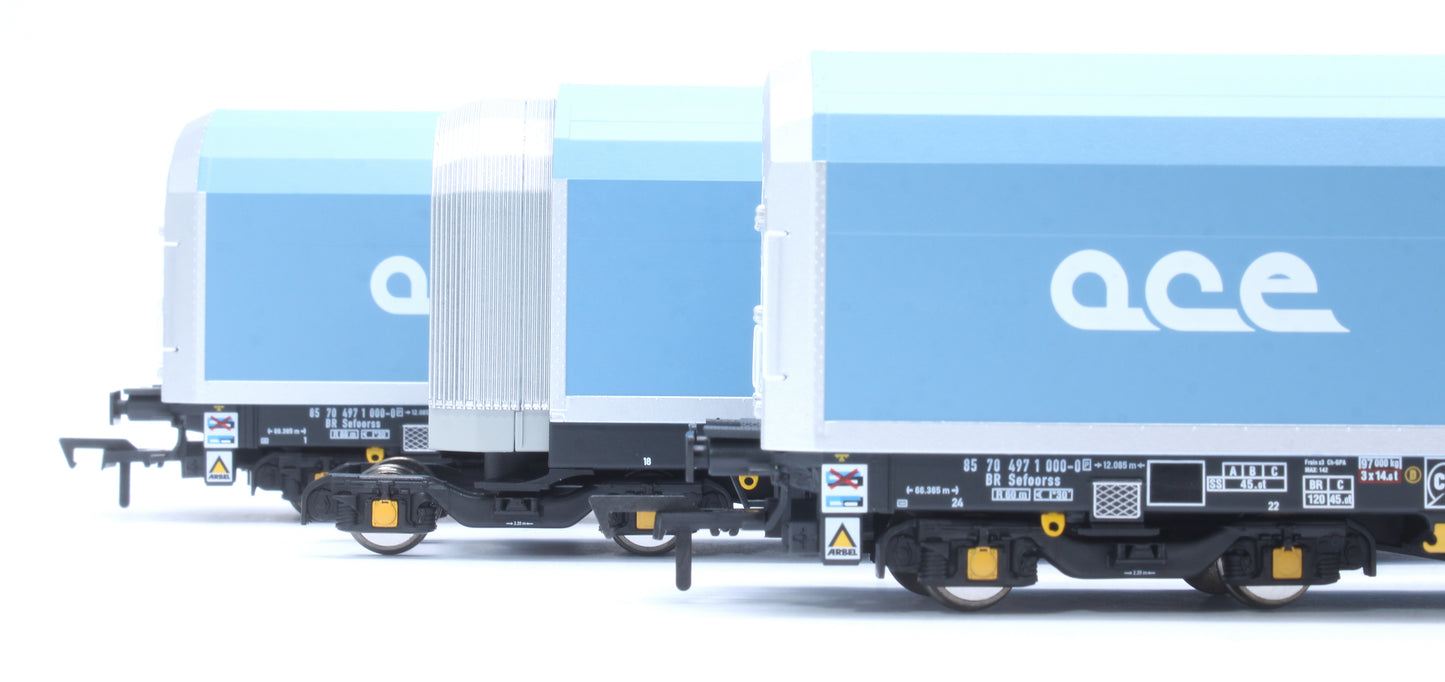 OO/4mm 5-car Arbel WIA car carrier with RfD squadron and ACE branding. Wagon 85 70 4971 000-0