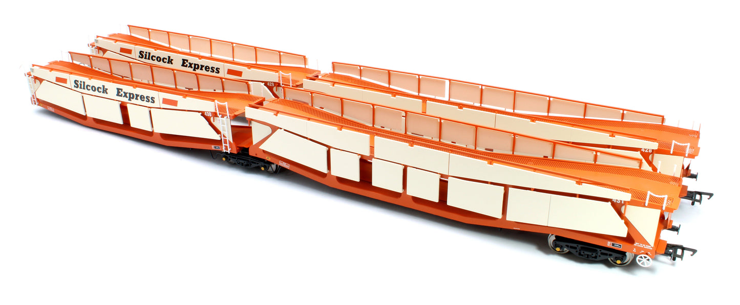 Pre-Owned RT-OO-CAR4-425A Quad set Cartic-4 car carrier - Silcock Express livery with roof + side screens (set A)