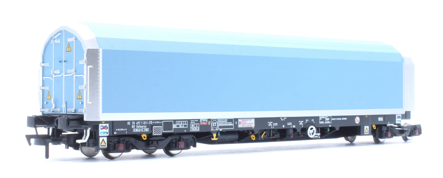 OO/4mm 5-car Arbel WIA car carrier plain blue. Wagon 85 70 4971 011-7