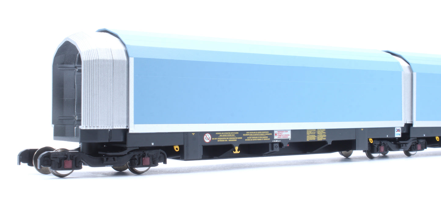 OO/4mm 5-car Arbel WIA car carrier plain blue. Wagon 85 70 4971 011-7