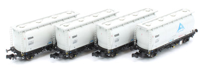 RT-PCA20-201B Pack of 4 Alcan liveried PCA tanks (with ladders). Numbers: 55541, 55544, 55547, 55550