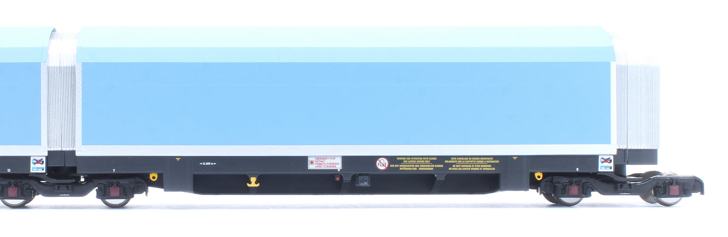 OO/4mm 5-car Arbel WIA car carrier plain blue. Wagon 85 70 4971 011-7