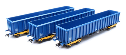 Pre-Owned JXA01 TP(A) Set of 3 JXA Bogie Scrap Wagons TIPH Blue As Converted 1995 No.3012/3042/3051