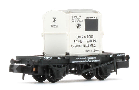 377-327B Conflat Wagon GWR Grey with AF Container GWR White No.39230