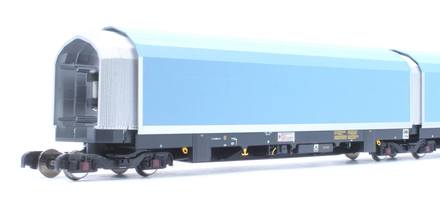 OO/4mm 5-car Arbel WIA car carrier plain blue. Wagon 85 70 4971 011-7