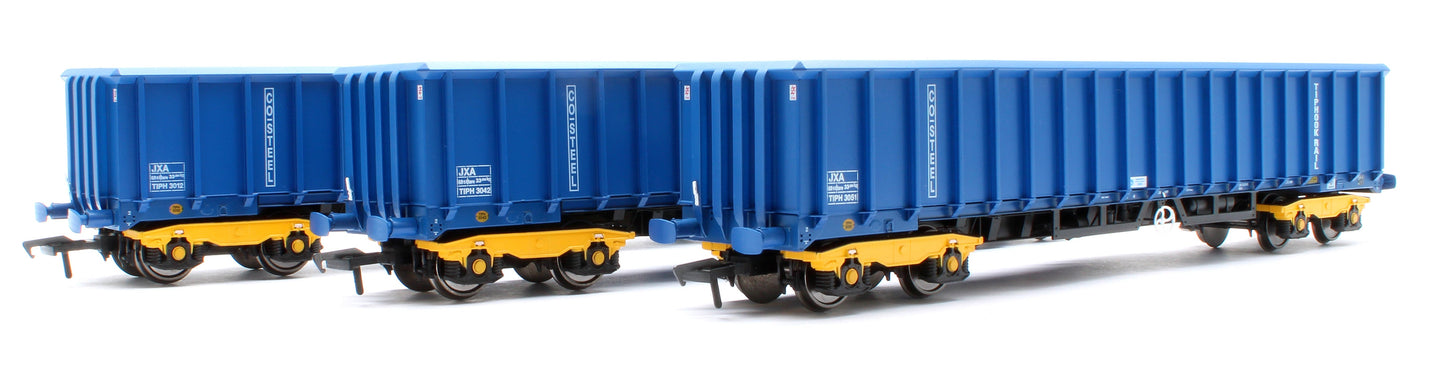 Pre-Owned JXA01 TP(A) Set of 3 JXA Bogie Scrap Wagons TIPH Blue As Converted 1995 No.3012/3042/3051