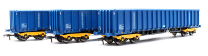 Pre-Owned JXA01 TP(A) Set of 3 JXA Bogie Scrap Wagons TIPH Blue As Converted 1995 No.3012/3042/3051