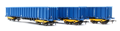 Pre-Owned JXA01 TP(A) Set of 3 JXA Bogie Scrap Wagons TIPH Blue As Converted 1995 No.3012/3042/3051