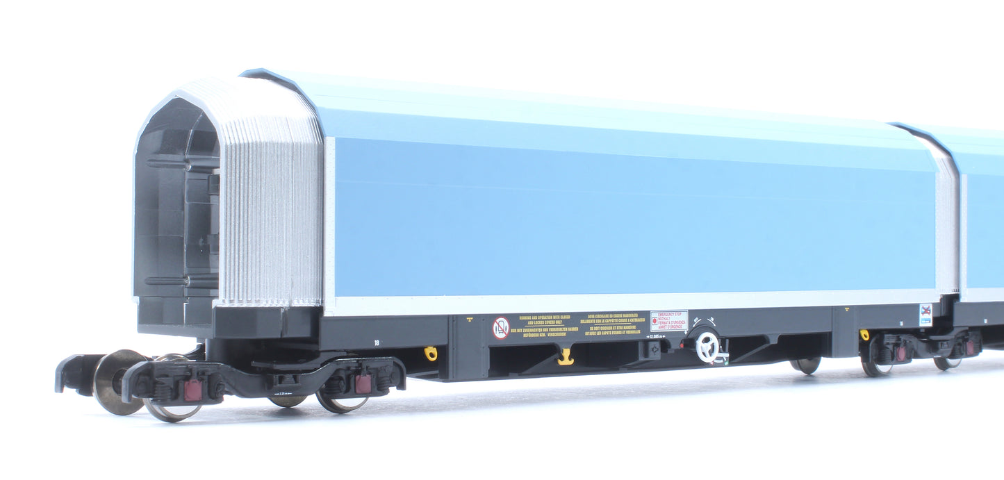 OO/4mm 5-car Arbel WIA car carrier plain blue. Wagon 85 70 4971 011-7