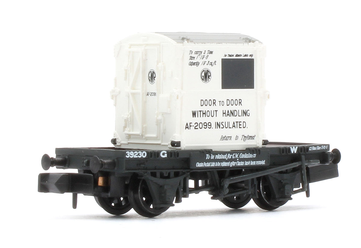 377-327B Conflat Wagon GWR Grey with AF Container GWR White No.39230