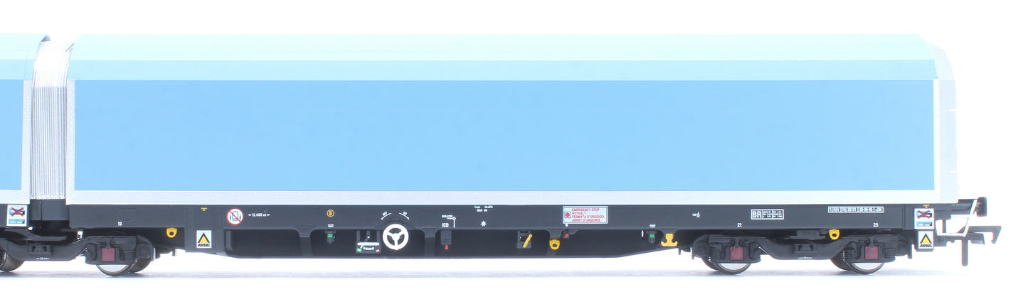 OO/4mm 5-car Arbel WIA car carrier plain blue. Wagon 85 70 4971 011-7