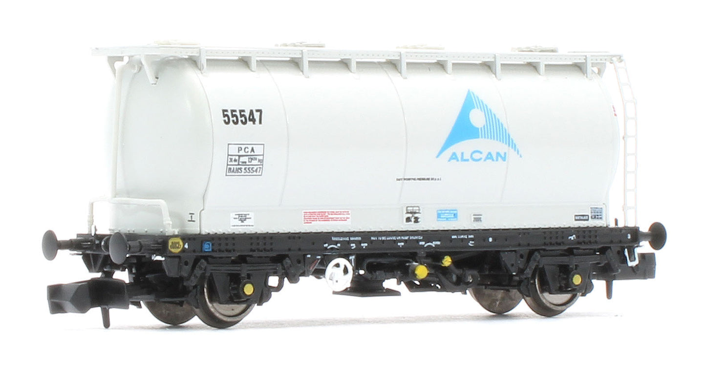 RT-PCA20-201B Pack of 4 Alcan liveried PCA tanks (with ladders). Numbers: 55541, 55544, 55547, 55550