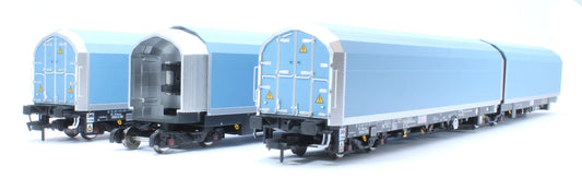 OO/4mm 5-car Arbel WIA car carrier plain blue. Wagon 85 70 4971 011-7