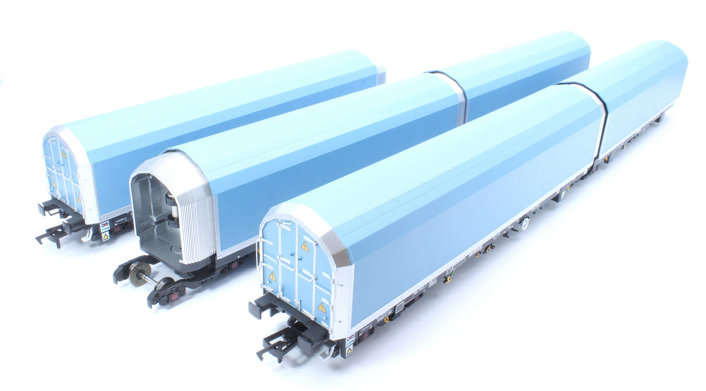 OO/4mm 5-car Arbel WIA car carrier plain blue. Wagon 85 70 4971 011-7