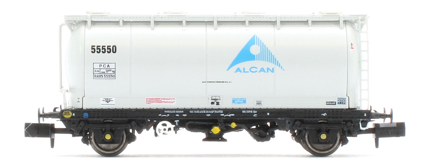 RT-PCA20-201B Pack of 4 Alcan liveried PCA tanks (with ladders). Numbers: 55541, 55544, 55547, 55550