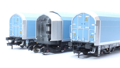 OO/4mm 5-car Arbel WIA car carrier plain blue. Wagon 85 70 4971 011-7