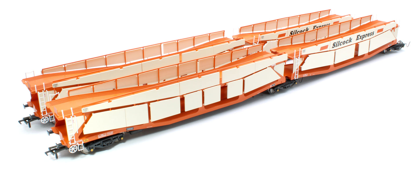 Pre-Owned RT-OO-CAR4-425B Quad set Cartic-4 car carrier - Silcock Express livery with roof + side screens (set B)