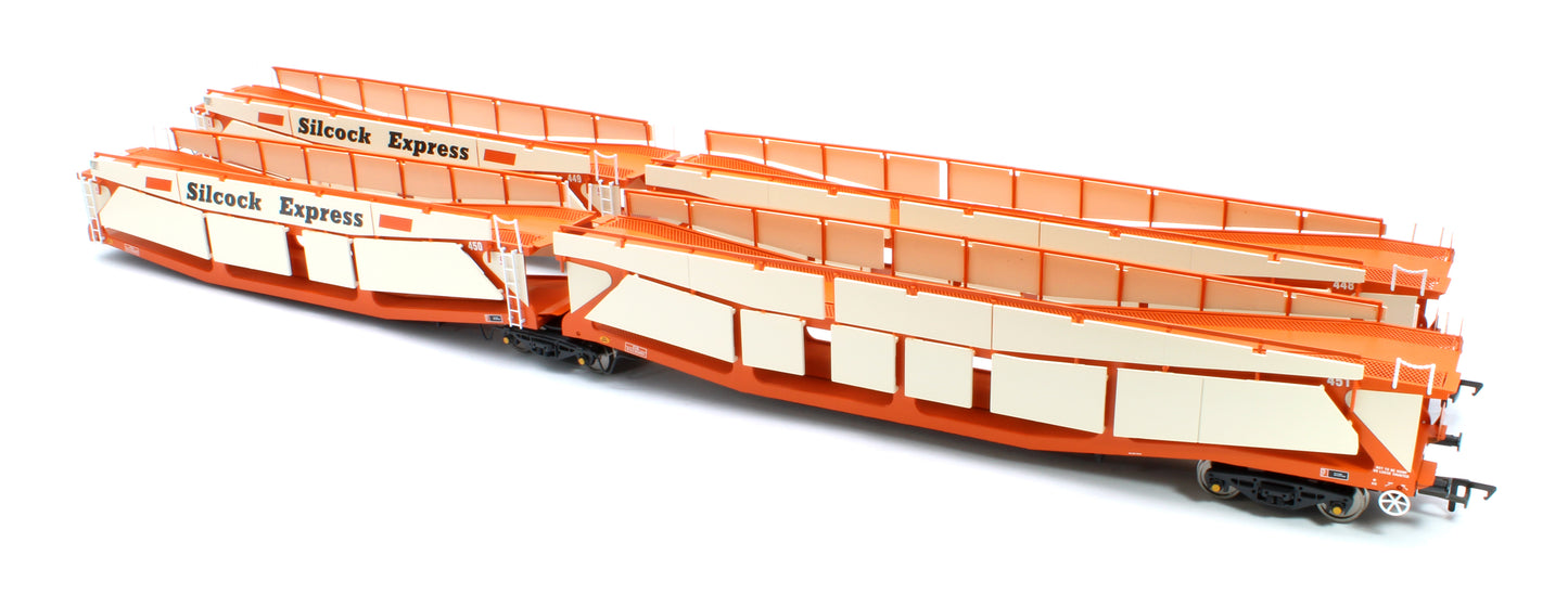 RT-OO-CAR4-425B Quad set Cartic-4 car carrier - Silcock Express livery with roof + side screens (set B)