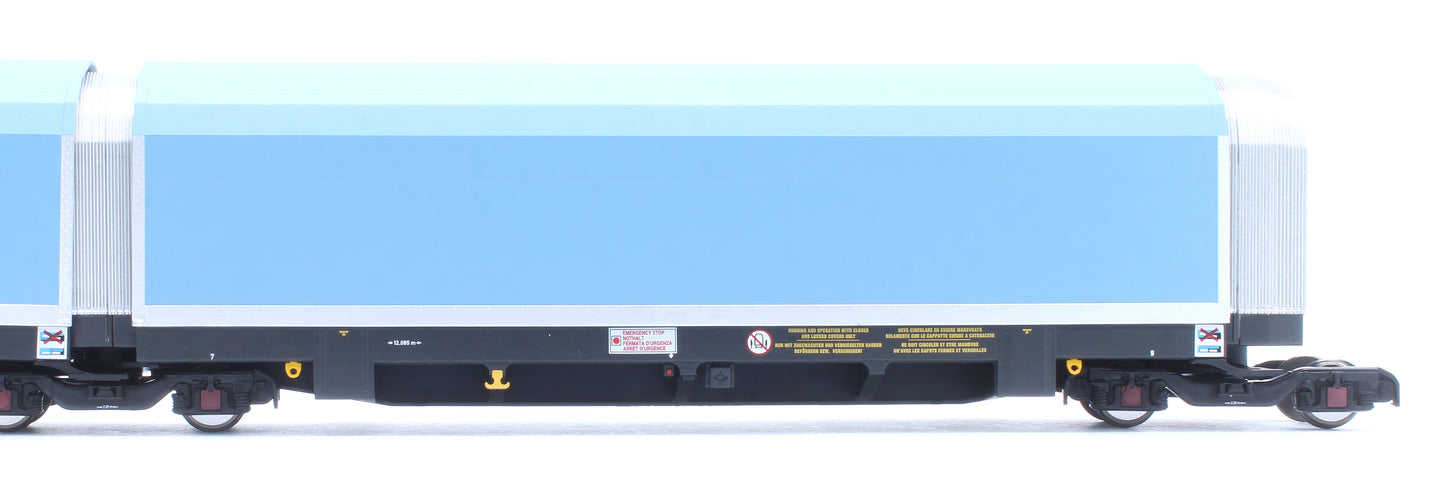 OO/4mm 5-car Arbel WIA car carrier plain blue. Wagon 85 70 4971 044-8