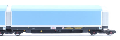 OO/4mm 5-car Arbel WIA car carrier plain blue. Wagon 85 70 4971 044-8