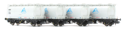 RT-PCA20-201C Pack of 4 Alcan liveried PCA tanks (with ladders). Numbers: 55552, 55556, 55557, 55561