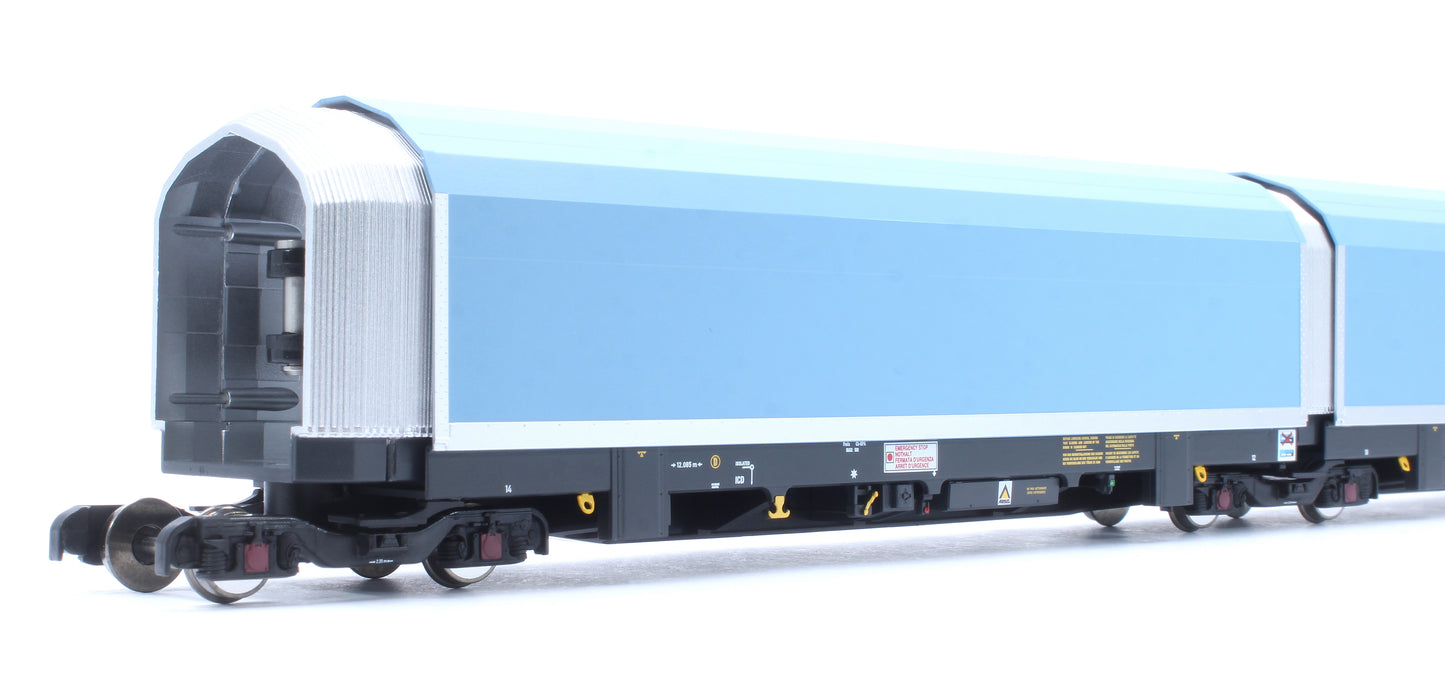 OO/4mm 5-car Arbel WIA car carrier plain blue. Wagon 85 70 4971 044-8