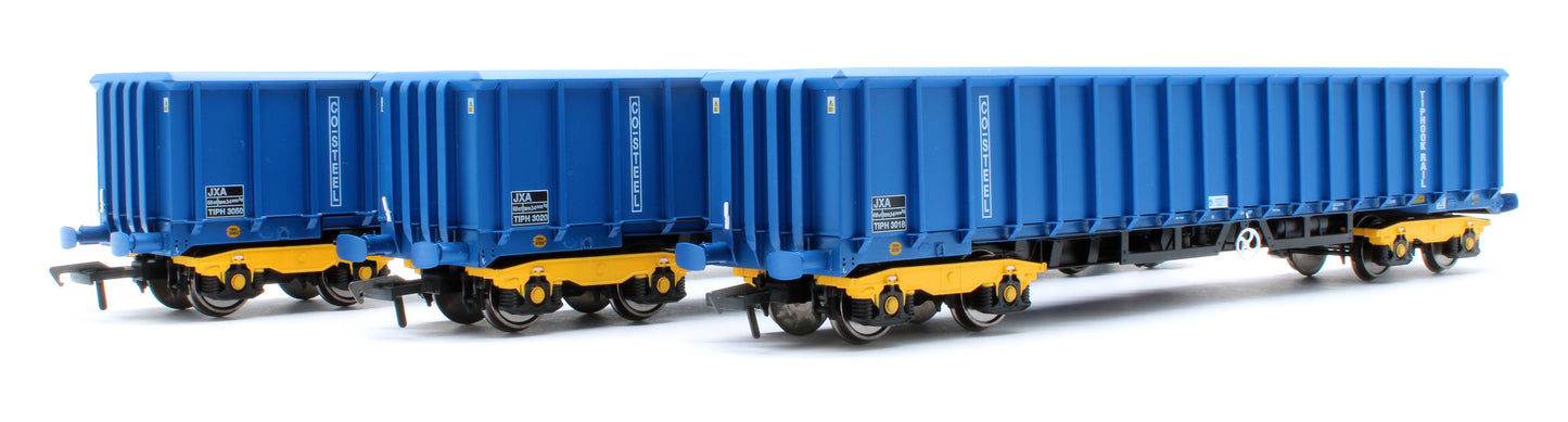 JXA01 TP(B) Set of 3 JXA Bogie Scrap Wagons TIPH Blue Post 1998 Black & White Data Panels & OHLW Sticker No.3018/3020/3050