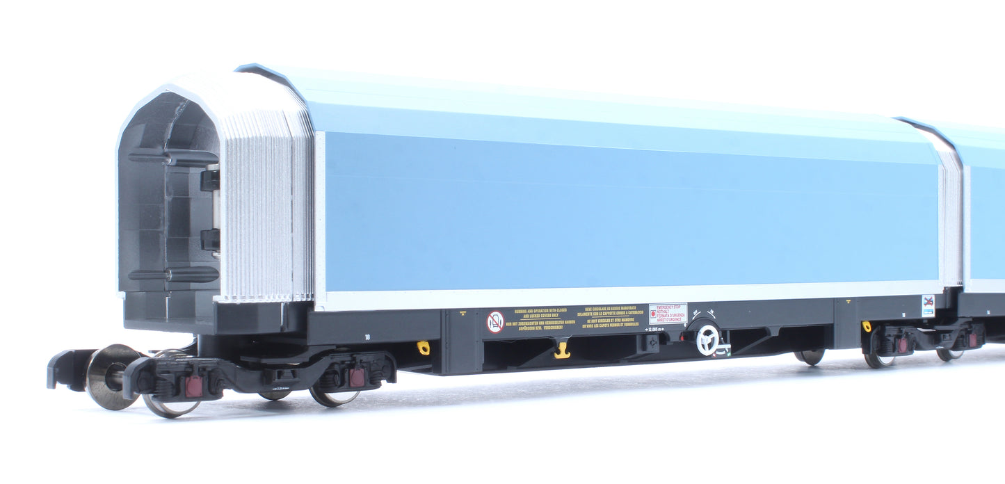 OO/4mm 5-car Arbel WIA car carrier plain blue. Wagon 85 70 4971 044-8