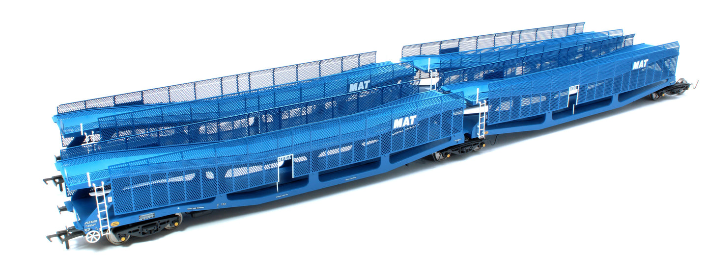 Pre-Owned RT-OO-CAR4-436A Quad set Cartic-4 car carrier - MAT blue with mesh screens (set A)