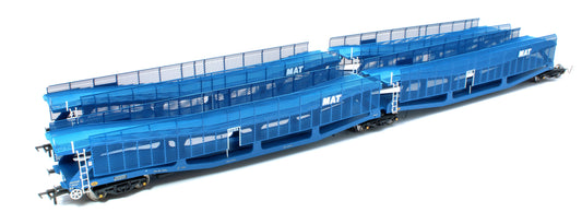 Pre-Owned RT-OO-CAR4-436A Quad set Cartic-4 car carrier - MAT blue with mesh screens (set A)