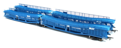 Pre-Owned RT-OO-CAR4-436A Quad set Cartic-4 car carrier - MAT blue with mesh screens (set A)