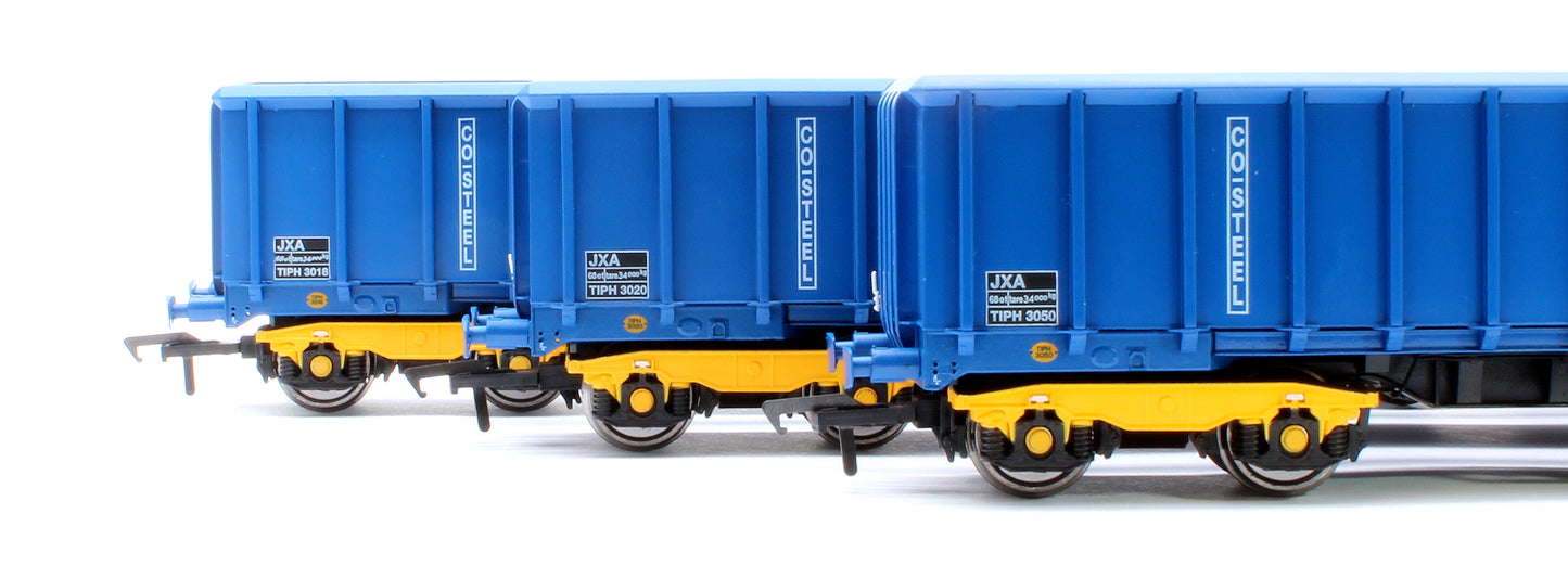 JXA01 TP(B) Set of 3 JXA Bogie Scrap Wagons TIPH Blue Post 1998 Black & White Data Panels & OHLW Sticker No.3018/3020/3050