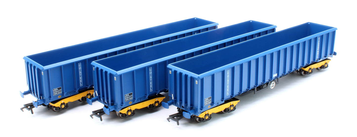 JXA01 TP(B) Set of 3 JXA Bogie Scrap Wagons TIPH Blue Post 1998 Black & White Data Panels & OHLW Sticker No.3018/3020/3050