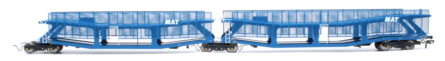 Pre-Owned RT-OO-CAR4-436A Quad set Cartic-4 car carrier - MAT blue with mesh screens (set A)