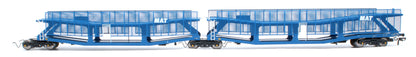 Pre-Owned RT-OO-CAR4-436A Quad set Cartic-4 car carrier - MAT blue with mesh screens (set A)