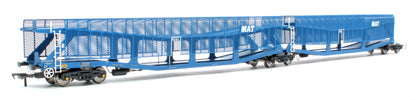 Pre-Owned RT-OO-CAR4-436A Quad set Cartic-4 car carrier - MAT blue with mesh screens (set A)