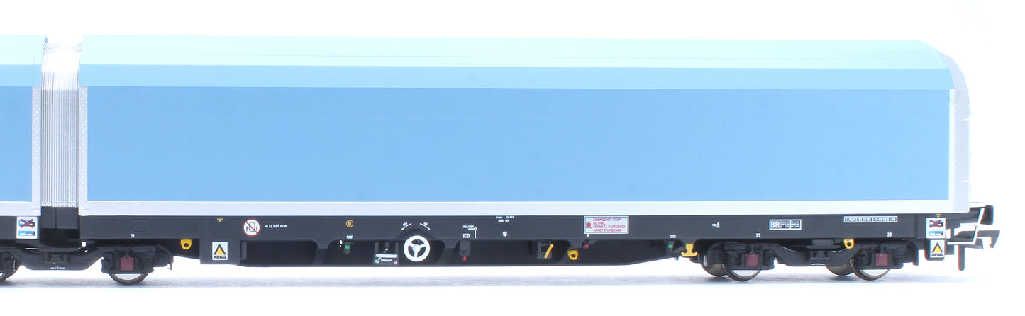 OO/4mm 5-car Arbel WIA car carrier plain blue. Wagon 85 70 4971 044-8