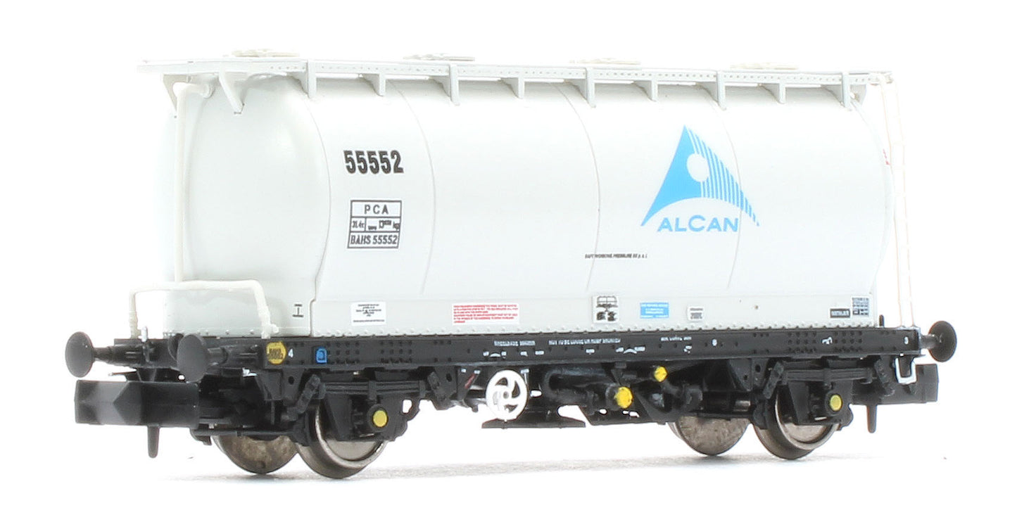 RT-PCA20-201C Pack of 4 Alcan liveried PCA tanks (with ladders). Numbers: 55552, 55556, 55557, 55561
