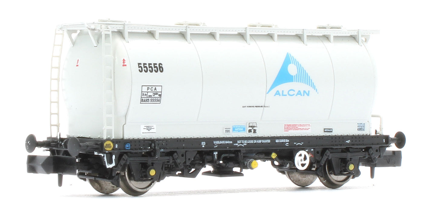 RT-PCA20-201C Pack of 4 Alcan liveried PCA tanks (with ladders). Numbers: 55552, 55556, 55557, 55561
