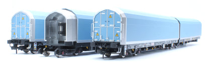 OO/4mm 5-car Arbel WIA car carrier plain blue. Wagon 85 70 4971 044-8