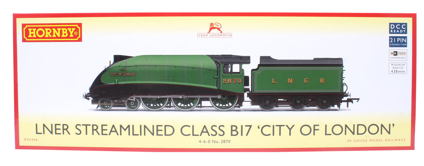LNER Streamlined B17 City of London No.2870 Steam Locomotive