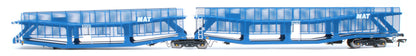 Pre-Owned RT-OO-CAR4-436A Quad set Cartic-4 car carrier - MAT blue with mesh screens (set A)