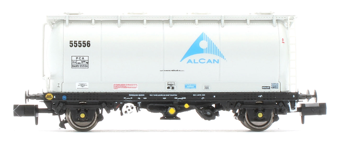 RT-PCA20-201C Pack of 4 Alcan liveried PCA tanks (with ladders). Numbers: 55552, 55556, 55557, 55561