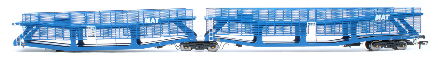 RT-OO-CAR4-436A Quad set Cartic-4 car carrier - MAT blue with mesh screens (set A)