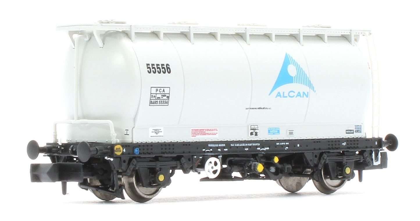 RT-PCA20-201C Pack of 4 Alcan liveried PCA tanks (with ladders). Numbers: 55552, 55556, 55557, 55561