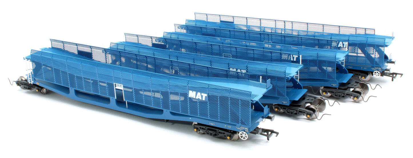 Pre-Owned RT-OO-CAR4-436A Quad set Cartic-4 car carrier - MAT blue with mesh screens (set A)