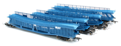 Pre-Owned RT-OO-CAR4-436A Quad set Cartic-4 car carrier - MAT blue with mesh screens (set A)