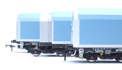 OO/4mm 5-car Arbel WIA car carrier plain blue. Wagon 85 70 4971 044-8